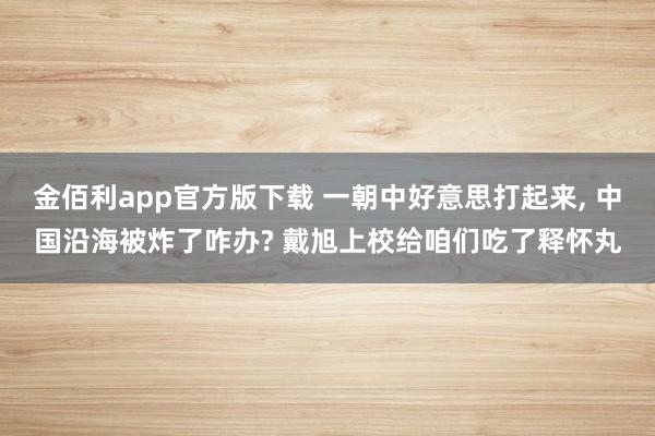 金佰利app官方版下载 一朝中好意思打起来， 中国沿海被炸了咋办? 戴旭上校给咱们吃了释怀丸