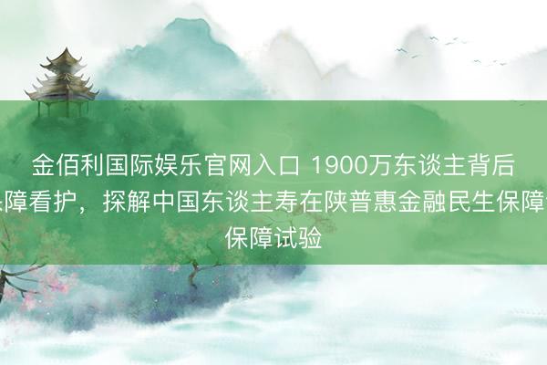 金佰利国际娱乐官网入口 1900万东谈主背后的保障看护，探解中国东谈主寿在陕普惠金融民生保障试验