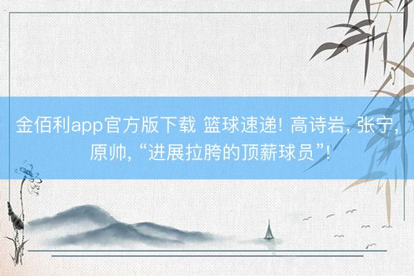 金佰利app官方版下载 篮球速递! 高诗岩， 张宁， 原帅， “进展拉胯的顶薪球员”!