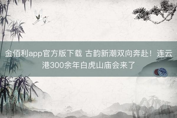 金佰利app官方版下载 古韵新潮双向奔赴！连云港300余年白虎山庙会来了