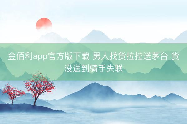 金佰利app官方版下载 男人找货拉拉送茅台 货没送到骑手失联