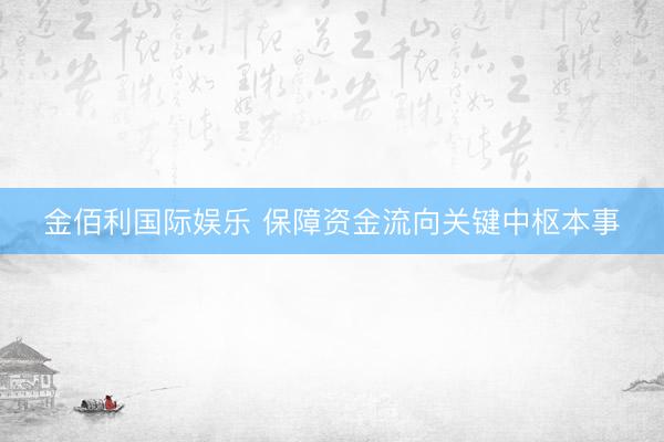 金佰利国际娱乐 保障资金流向关键中枢本事